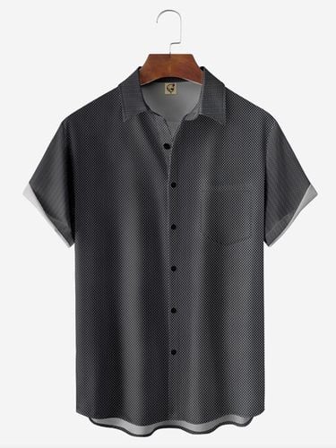 Gradient Color Chest Pocket Short Sleeve Casual Shirt - Modetalente - Modalova