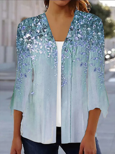 Casual Jersey Shirt Collar Kimono - Just Fashion Now - Modalova