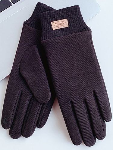 Solid Color Knit Stitching Suede Warm Windproof Women's Gloves - Just Fashion Now UK - Modalova