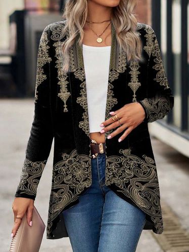 Ethnic Casual Lapel Collar Kimono - Just Fashion Now - Modalova
