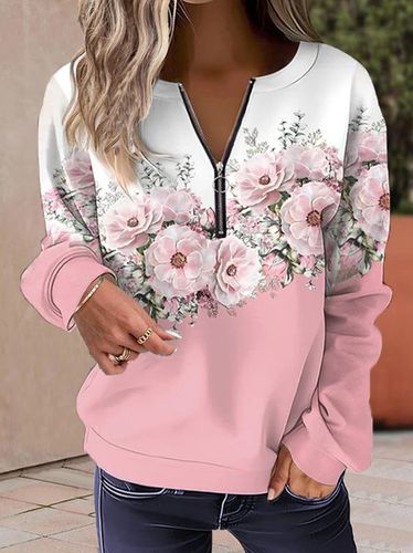 Floral Casual Sweatshirt - Just Fashion Now - Modalova