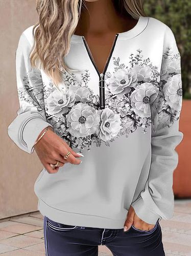 Floral Casual Sweatshirt - Just Fashion Now - Modalova