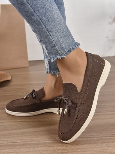 Casual Bowknot Flat Heel Loafers - Just Fashion Now - Modalova