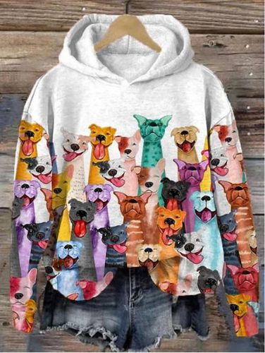 Casual Hoodie Knitted Loose Sweatshirt - Just Fashion Now - Modalova