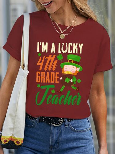 Lilicloth X Jessanjony I'm A Lucky 4th Grade Teacher Women's T-Shirt - Just Fashion Now - Modalova