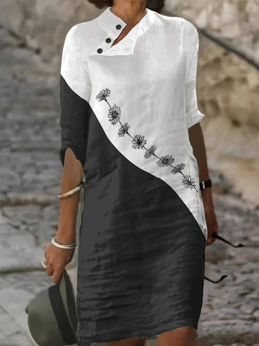 Women's Artistic Black and White Flower Half Length Skirt - Just Fashion Now - Modalova