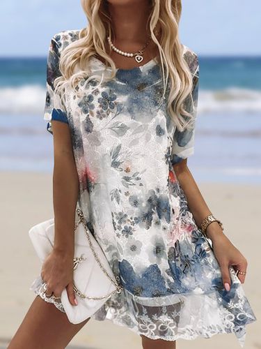 Vacation Loose Floral Lace Dress - Modetalente - Modalova