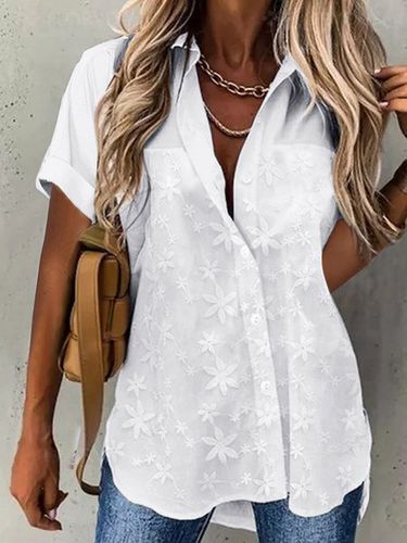 Summer Lace Casual Lace Loose Blouse - Just Fashion Now - Modalova