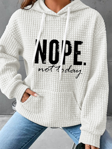 Nope Not Today Simple Cotton-Blend Hoodie Hoodie - Just Fashion Now - Modalova