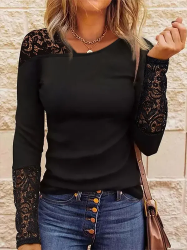 Casual Lace Regular Fit Plain Shirt - Modetalente - Modalova