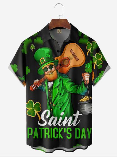 St. Patrick's Day Chest Pocket Short Sleeve Casual Shirt - Modetalente - Modalova