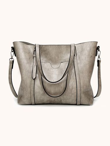 Vintage Large Capacity Zipper Tote Bag Commuting Crossbody Bag - Just Fashion Now - Modalova