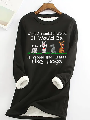 Women's Love Dogs Fleece Casual Sweatshirt - Just Fashion Now - Modalova