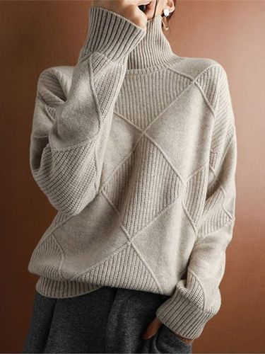 Wool/Knitting Turtleneck Casual Sweater - Modetalente - Modalova