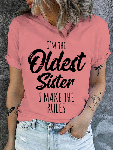 Womens Funny Sister Gift Old Sister Casual Cotton T-Shirt - Modetalente - Modalova