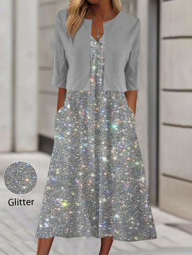 Casual Glitter Two-Piece Set - Just Fashion Now - Modalova