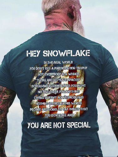 Hey Snowflake You Are Not Special Cotton T-shirt - Modetalente - Modalova