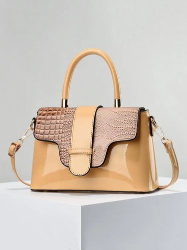 Crocodile Embossed Handbag Buckle Decor Crossbody Bag - Just Fashion Now - Modalova