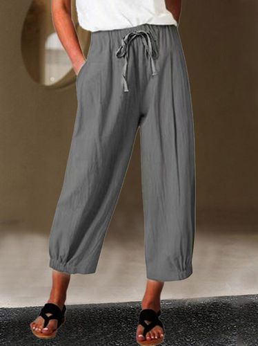 Cotton And Linen Casual Pants - Just Fashion Now - Modalova