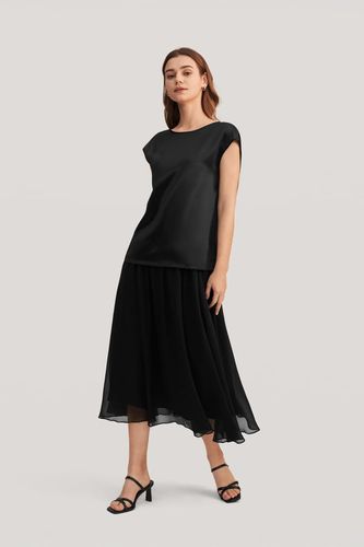 LILYSILK T Shirt Soie Manches Longues Col Rond Soie Charmeuse Doux Pour La Peau, Confortable Et Durable Une Esthétique Épurée Xs - LILYSILK - Modalova