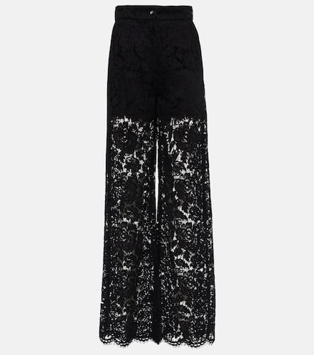 High-rise wide-leg lace pants - Dolce&Gabbana - Modalova