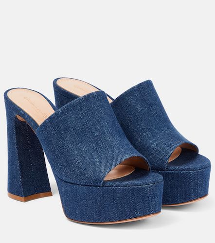 Holly denim platform mules - Gianvito Rossi - Modalova