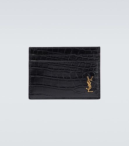 Tarjetero de piel con efecto cocodrilo - Saint Laurent - Modalova