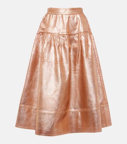 Astrid foiled denim midi skirt - Ulla Johnson - Modalova