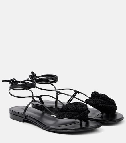 Floral-appliquÃ© crochet-trimmed leather sandals - Magda Butrym - Modalova