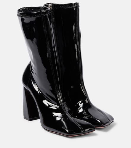 Marine 95 latex ankle boots - Amina Muaddi - Modalova