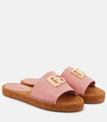 DG leather espadrille slides - Dolce&Gabbana - Modalova