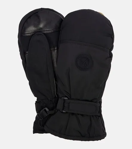Leather-trimmed mittens - Yves Salomon - Modalova