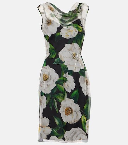 Abito in chiffon di seta con stampa - Dolce&Gabbana - Modalova