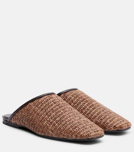 Mules de rafia con piel - Brunello Cucinelli - Modalova