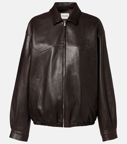 Miu Miu Giacca blouson in pelle - Miu Miu - Modalova