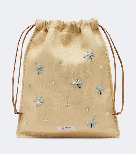 Pochette Wish in canvas con ricami - Prada - Modalova