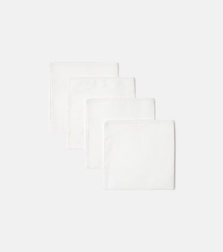 Set de 4 servilletas de lino con encaje - Once Milano - Modalova