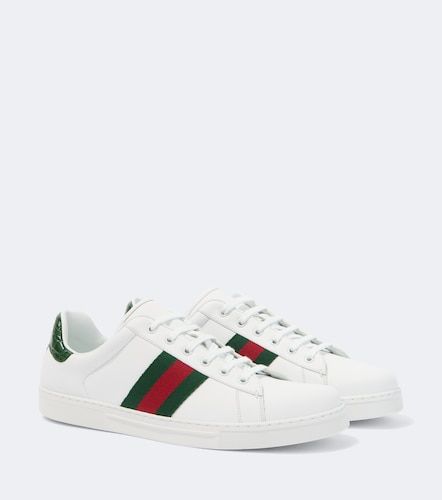 Ace Web Stripe leather sneakers - Gucci - Modalova