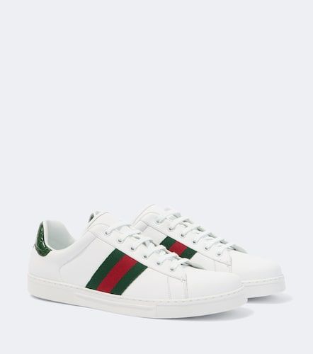 Zapatillas Ace de piel con Web - Gucci - Modalova