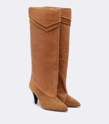 Lezra suede and leather knee-high boots - Isabel Marant - Modalova