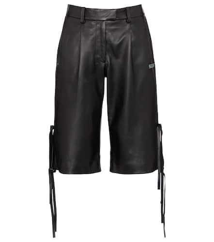 Off-White Leather Bermuda shorts - Off-White - Modalova