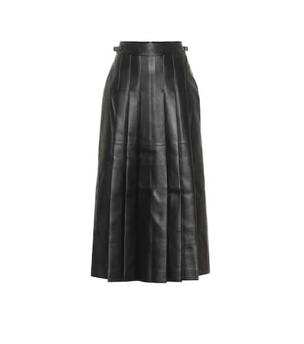 Wesley pleated leather midi skirt - Gabriela Hearst - Modalova