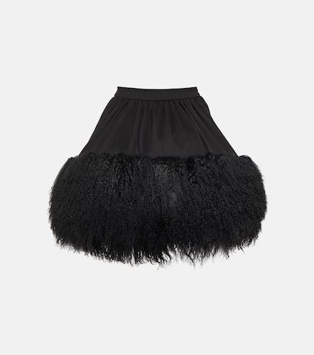 Jersey and shearling miniskirt - David Koma - Modalova