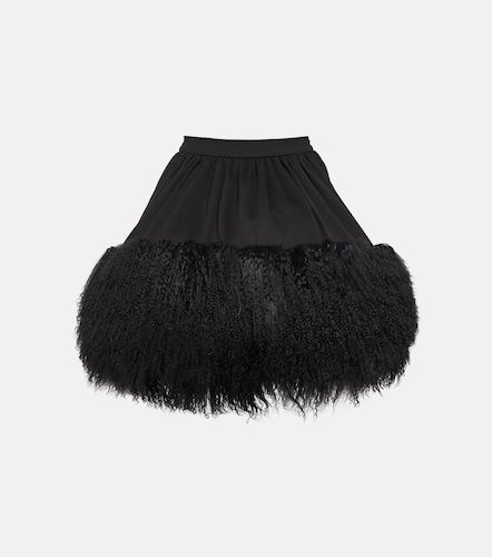 Minigonna in jersey e shearling - David Koma - Modalova