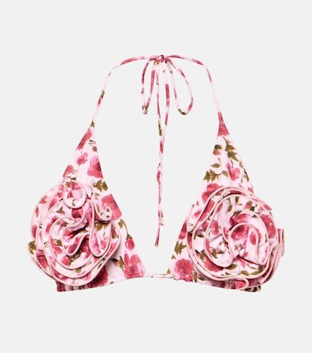Floral-applique triangle bikini top - Magda Butrym - Modalova