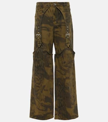 Printed denim wide-leg pants - Blumarine - Modalova