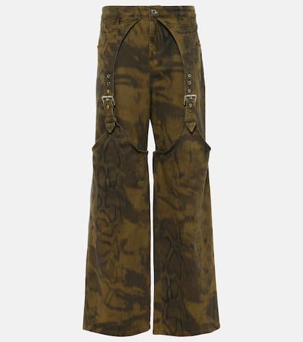 Printed denim wide-leg pants - Blumarine - Modalova