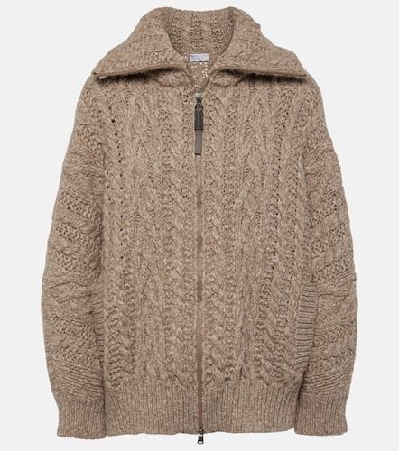 Aran wool and cashmere cardigan - Brunello Cucinelli - Modalova