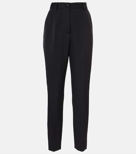 High-rise wool and silk-blend tuxedo pants - Dolce&Gabbana - Modalova