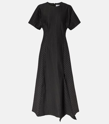 Pinstripe asymmetric midi dress - Ganni - Modalova